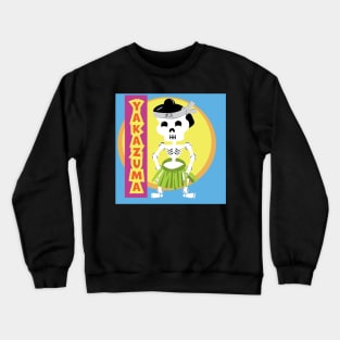 Sumo Skeleton Green Skirt Crewneck Sweatshirt